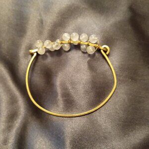 Gold and White 1mm bead Bracelet